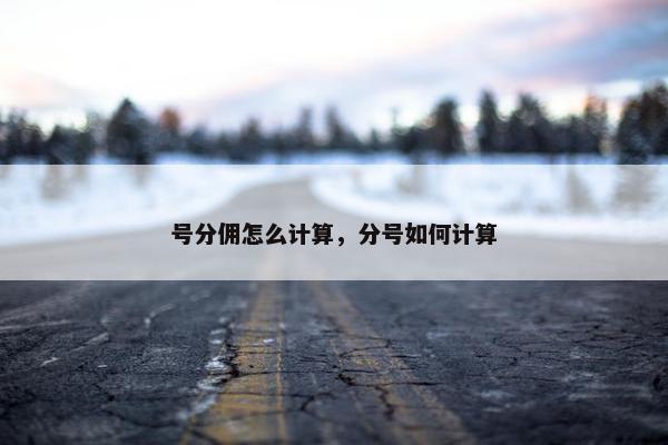 号分佣怎么计算，分号如何计算