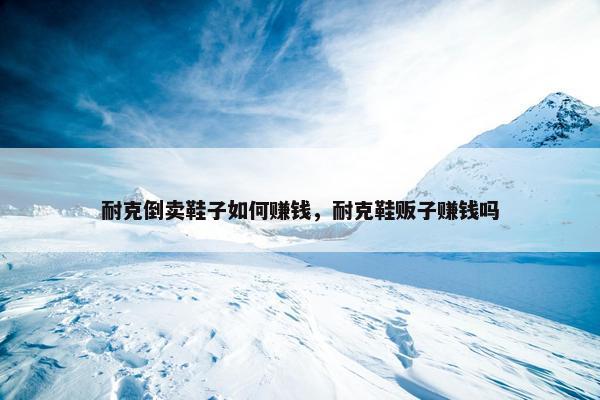 耐克倒卖鞋子如何赚钱，耐克鞋贩子赚钱吗