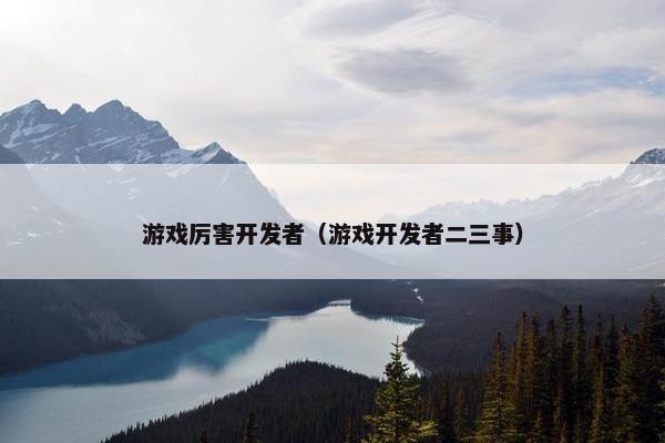 游戏厉害开发者（游戏开发者二三事）