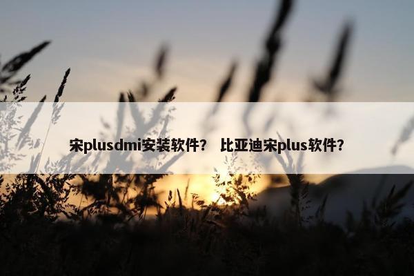 宋plusdmi安装软件？ 比亚迪宋plus软件？