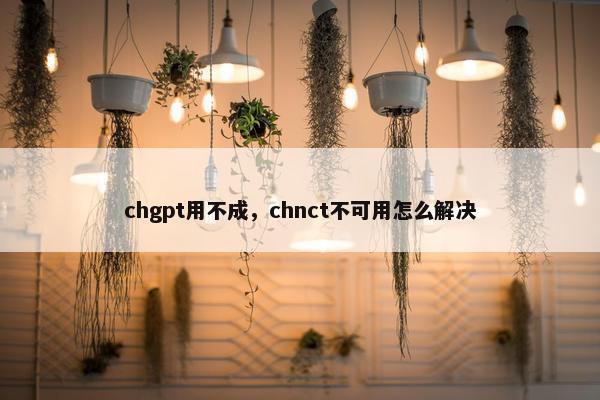 chgpt用不成，chnct不可用怎么解决