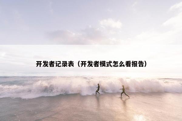 开发者记录表（开发者模式怎么看报告）