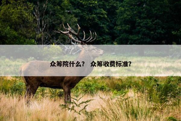 众筹院什么？ 众筹收费标准？
