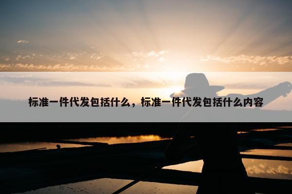 标准一件代发包括什么，标准一件代发包括什么内容