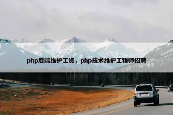 php后端维护工资，php技术维护工程师招聘