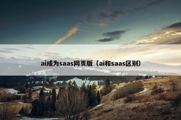ai成为saas网页版（ai和saas区别）