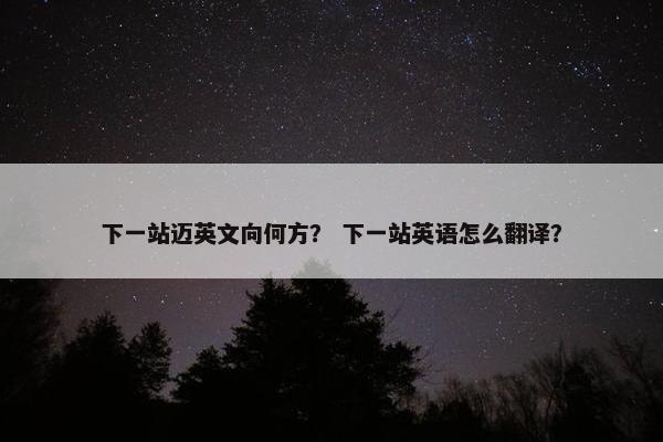 下一站迈英文向何方？ 下一站英语怎么翻译？