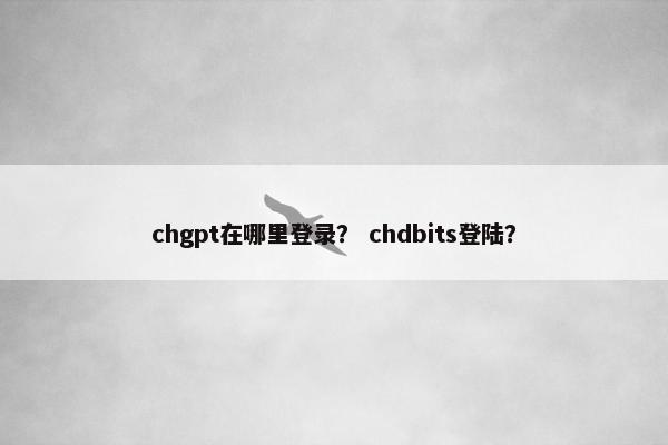 chgpt在哪里登录？ chdbits登陆？
