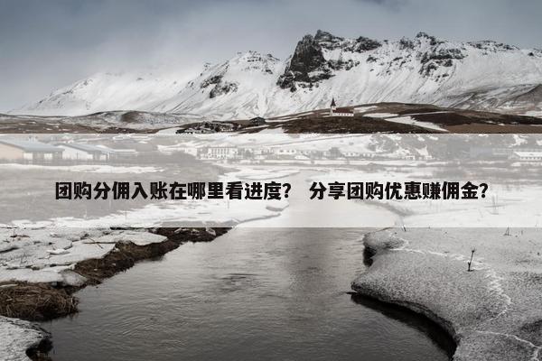 团购分佣入账在哪里看进度？ 分享团购优惠赚佣金？