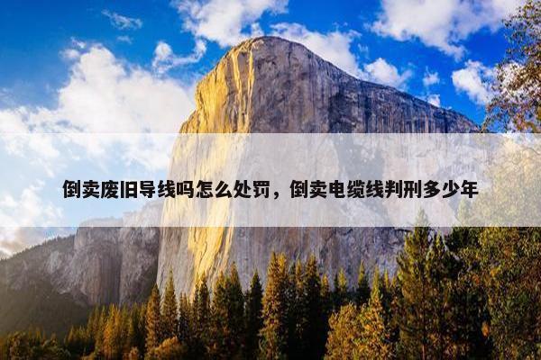倒卖废旧导线吗怎么处罚，倒卖电缆线判刑多少年