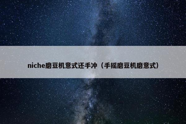 niche磨豆机意式还手冲（手摇磨豆机磨意式）