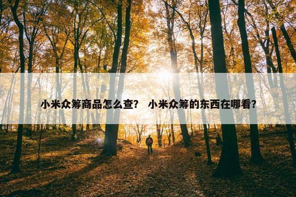 小米众筹商品怎么查？ 小米众筹的东西在哪看？