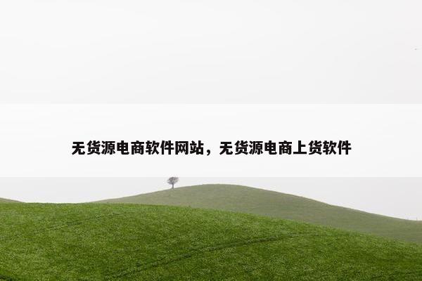 无货源电商软件网站，无货源电商上货软件