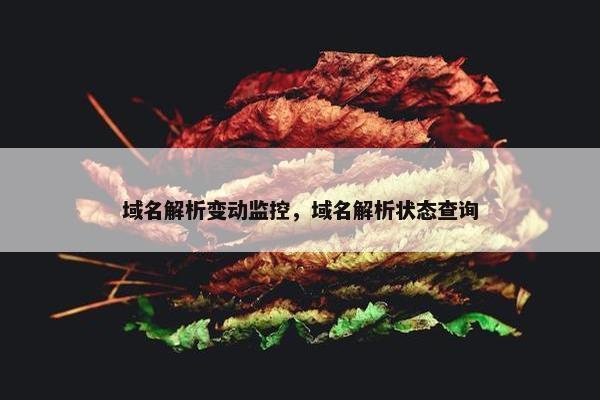 域名解析变动监控，域名解析状态查询