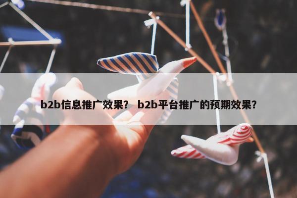 b2b信息推广效果？ b2b平台推广的预期效果？