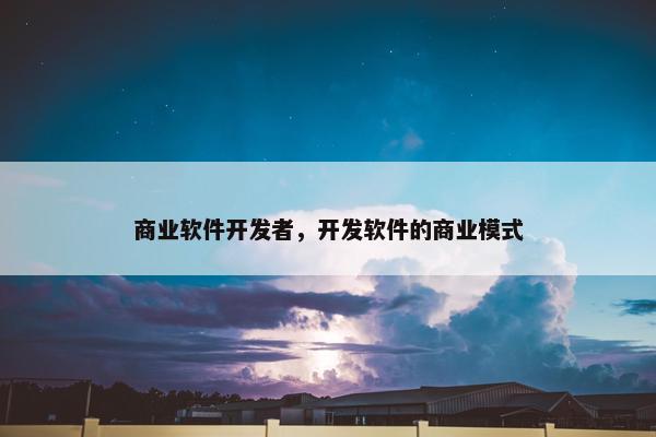 商业软件开发者，开发软件的商业模式