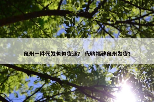 泉州一件代发包包货源？ 代购福建泉州发货？