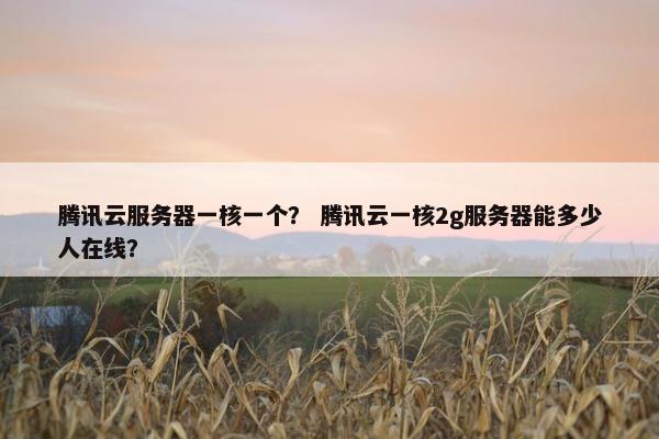 腾讯云服务器一核一个？ 腾讯云一核2g服务器能多少人在线？