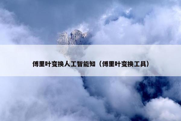傅里叶变换人工智能知（傅里叶变换工具）