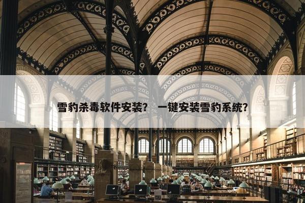雪豹杀毒软件安装？ 一键安装雪豹系统？