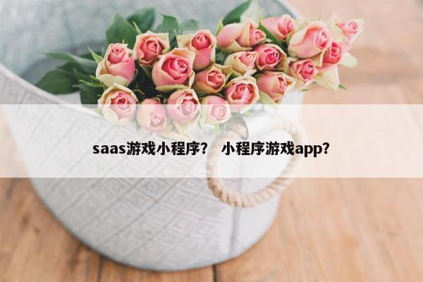 saas游戏小程序？ 小程序游戏app？