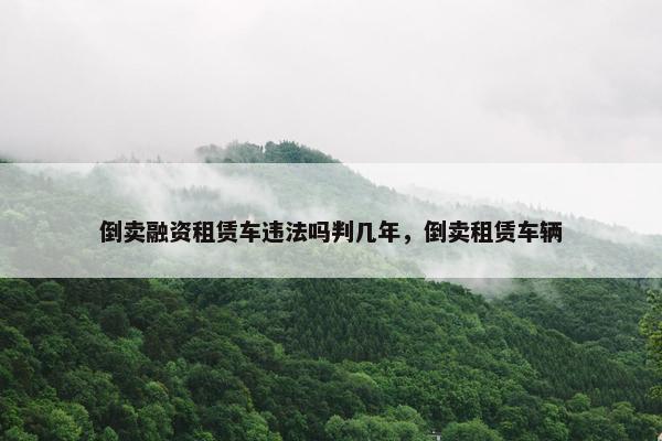 倒卖融资租赁车违法吗判几年，倒卖租赁车辆