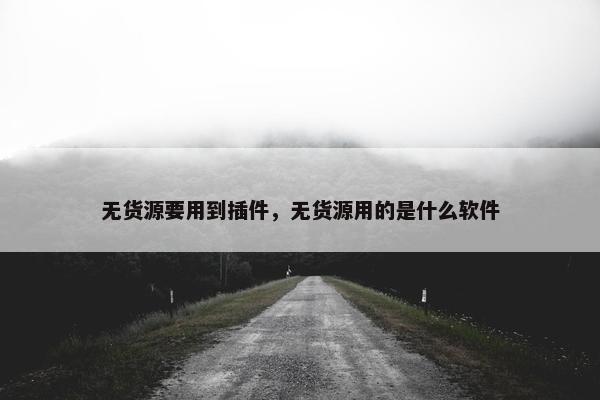 无货源要用到插件，无货源用的是什么软件