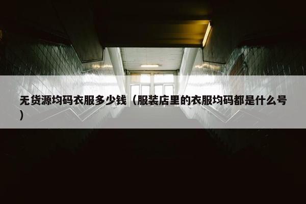 无货源均码衣服多少钱（服装店里的衣服均码都是什么号）
