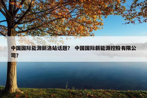 中国国际能源新洛站话题？ 中国国际新能源控股有限公司？
