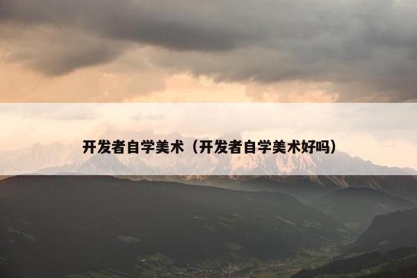 开发者自学美术（开发者自学美术好吗）