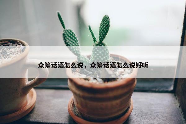 众筹话语怎么说，众筹话语怎么说好听