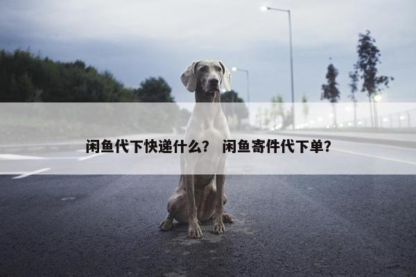 闲鱼代下快递什么？ 闲鱼寄件代下单？