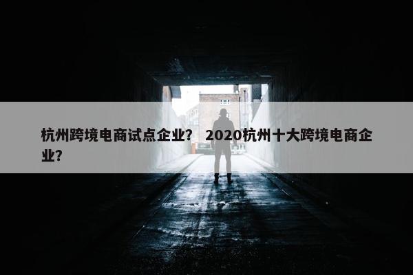 杭州跨境电商试点企业？ 2020杭州十大跨境电商企业？