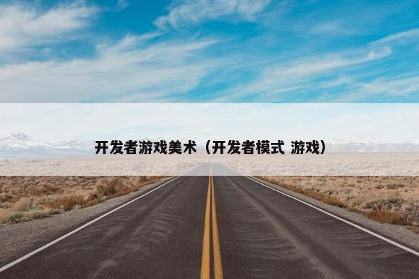 开发者游戏美术（开发者模式 游戏）