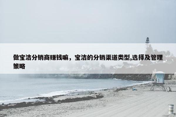 做宝洁分销商赚钱嘛，宝洁的分销渠道类型,选择及管理策略