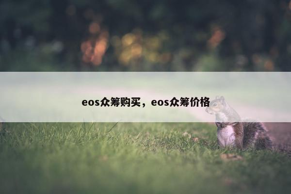 eos众筹购买，eos众筹价格