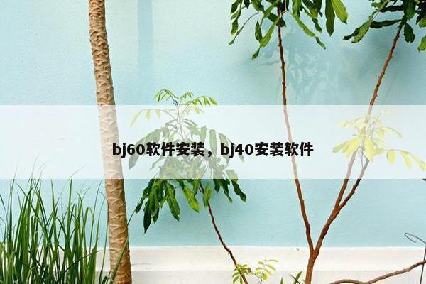 bj60软件安装，bj40安装软件