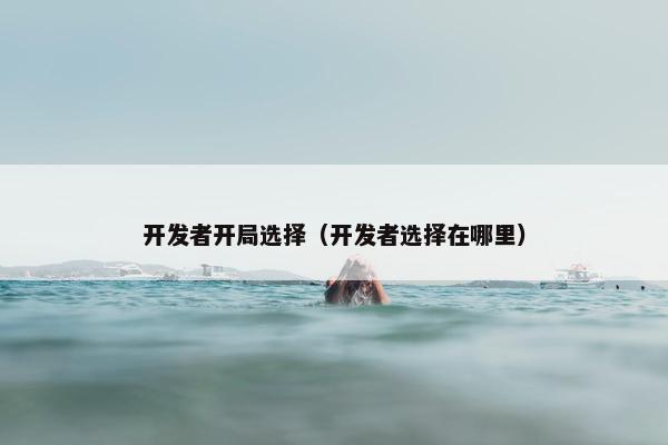 开发者开局选择（开发者选择在哪里）