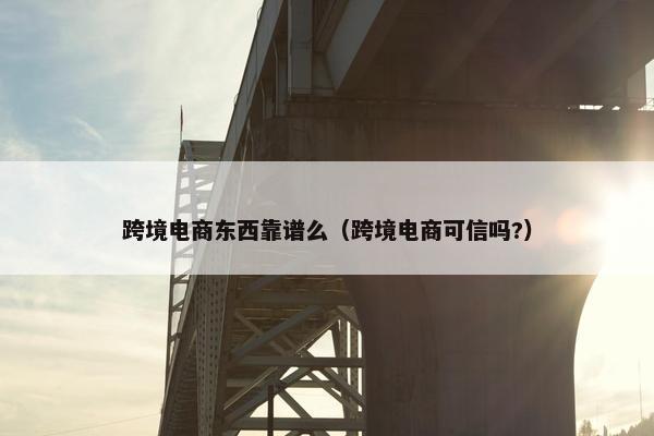 跨境电商东西靠谱么（跨境电商可信吗?）
