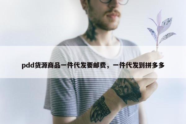 pdd货源商品一件代发要邮费，一件代发到拼多多
