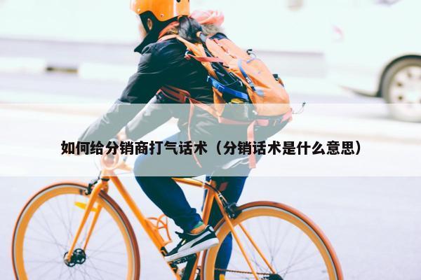 如何给分销商打气话术（分销话术是什么意思）