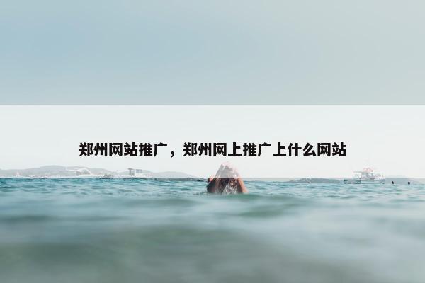 郑州网站推广，郑州网上推广上什么网站