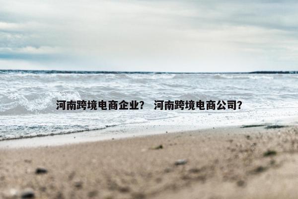 河南跨境电商企业？ 河南跨境电商公司？