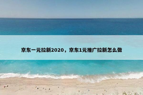 京东一元拉新2020，京东1元推广拉新怎么做