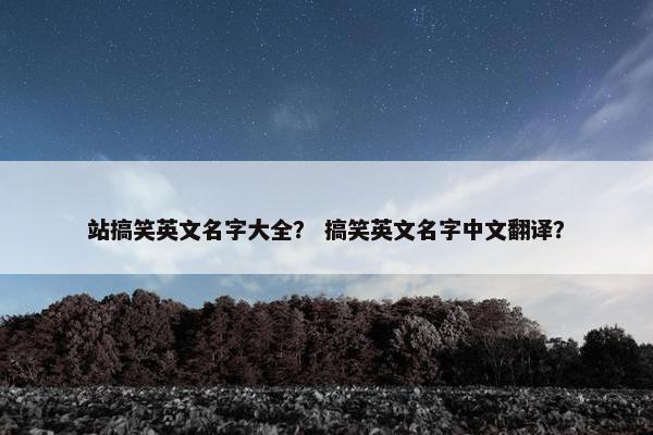 站搞笑英文名字大全？ 搞笑英文名字中文翻译？