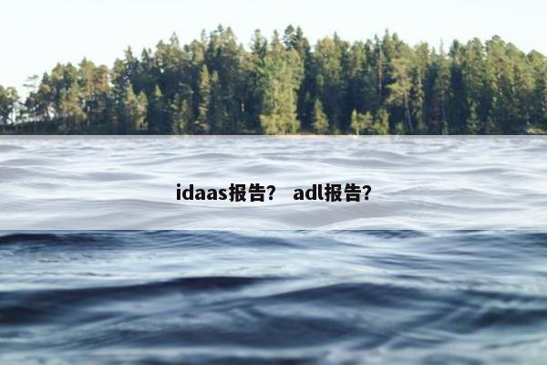 idaas报告？ adl报告？