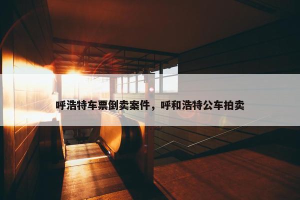 呼浩特车票倒卖案件，呼和浩特公车拍卖