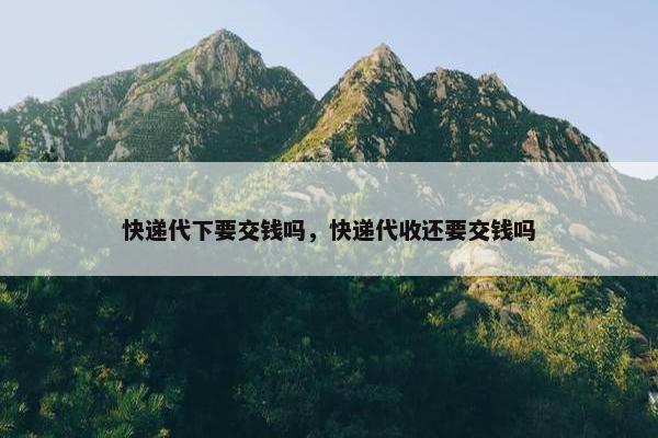 快递代下要交钱吗，快递代收还要交钱吗