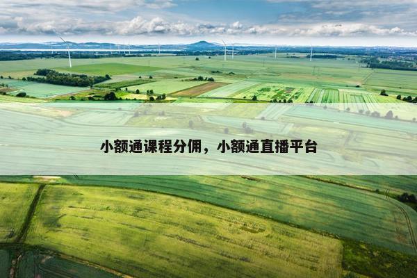 小额通课程分佣，小额通直播平台