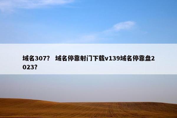 域名307？ 域名停靠射门下载v139域名停靠盘2023？